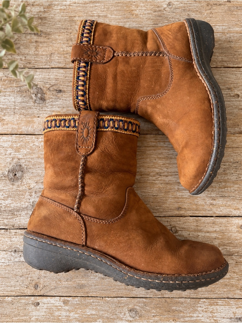 UGG Australia 5179 Chestnut Leather Sheepskin Boho Boots Women’s 7